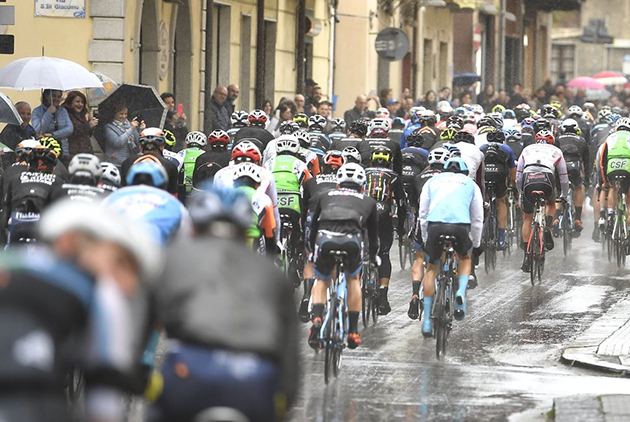 Riders in rain